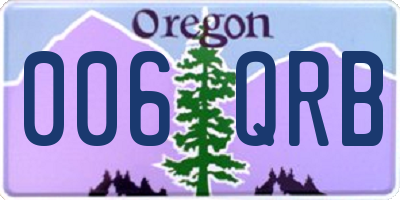 OR license plate 006QRB