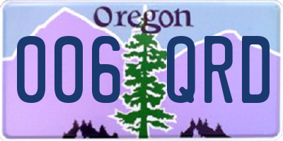 OR license plate 006QRD