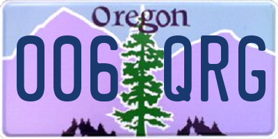 OR license plate 006QRG