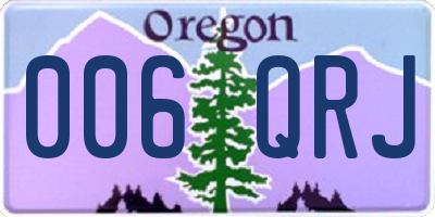 OR license plate 006QRJ