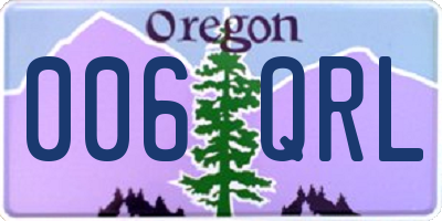 OR license plate 006QRL