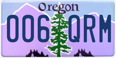 OR license plate 006QRM
