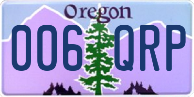 OR license plate 006QRP
