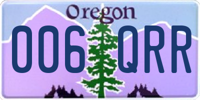 OR license plate 006QRR