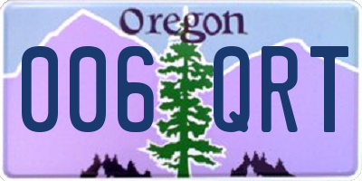 OR license plate 006QRT