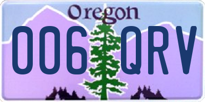 OR license plate 006QRV