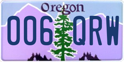 OR license plate 006QRW