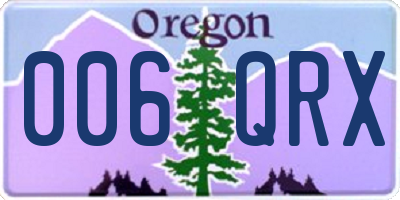 OR license plate 006QRX