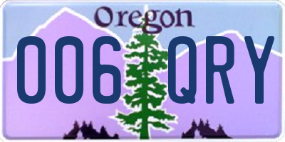 OR license plate 006QRY