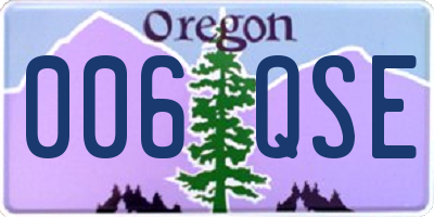 OR license plate 006QSE