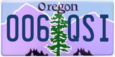 OR license plate 006QSI