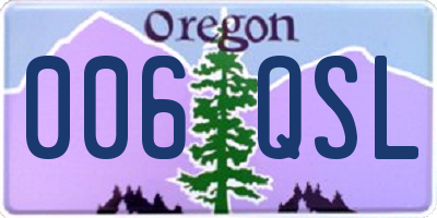 OR license plate 006QSL
