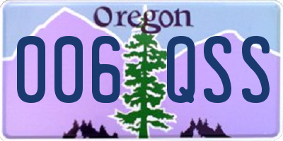 OR license plate 006QSS