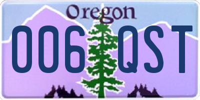 OR license plate 006QST