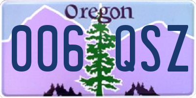 OR license plate 006QSZ