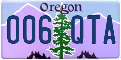 OR license plate 006QTA