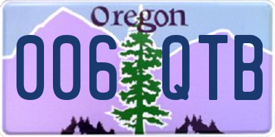 OR license plate 006QTB