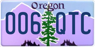 OR license plate 006QTC