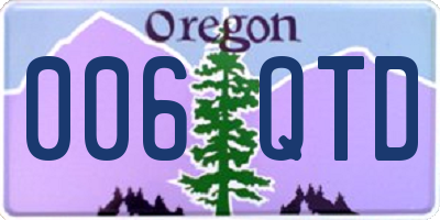 OR license plate 006QTD