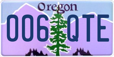 OR license plate 006QTE