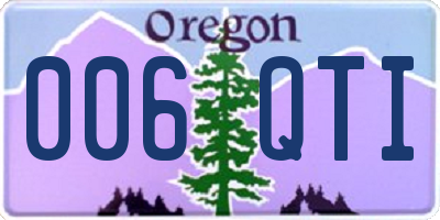 OR license plate 006QTI