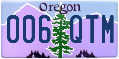 OR license plate 006QTM