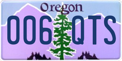 OR license plate 006QTS