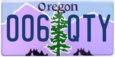 OR license plate 006QTY