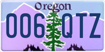 OR license plate 006QTZ