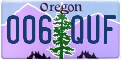 OR license plate 006QUF