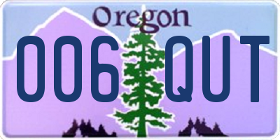 OR license plate 006QUT