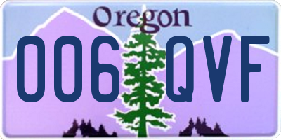 OR license plate 006QVF