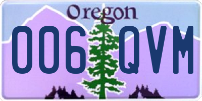 OR license plate 006QVM