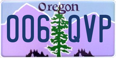 OR license plate 006QVP