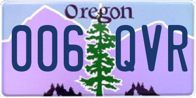 OR license plate 006QVR