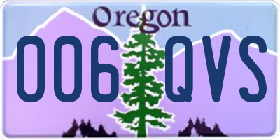 OR license plate 006QVS