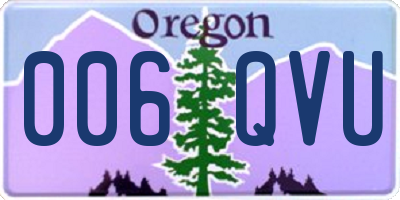OR license plate 006QVU