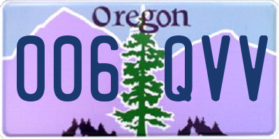 OR license plate 006QVV