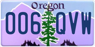 OR license plate 006QVW
