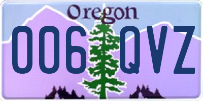 OR license plate 006QVZ