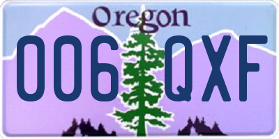OR license plate 006QXF