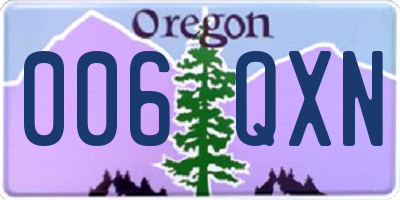 OR license plate 006QXN