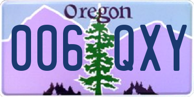 OR license plate 006QXY