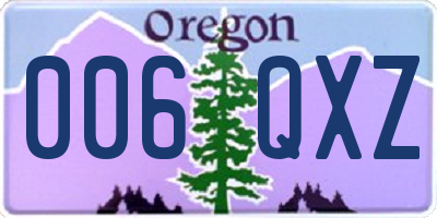 OR license plate 006QXZ