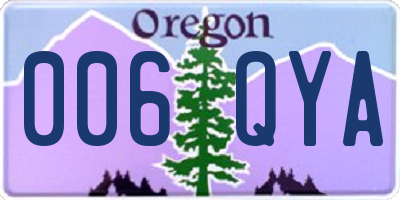OR license plate 006QYA