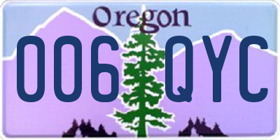 OR license plate 006QYC