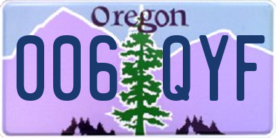 OR license plate 006QYF