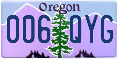 OR license plate 006QYG