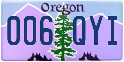OR license plate 006QYI