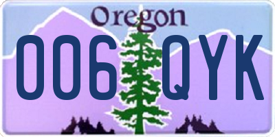 OR license plate 006QYK